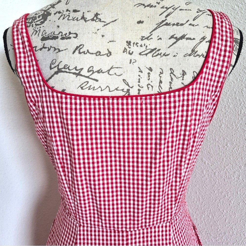 Rachel Zoe Red and White Gingham Midi Dress - Picture 12 of 15
